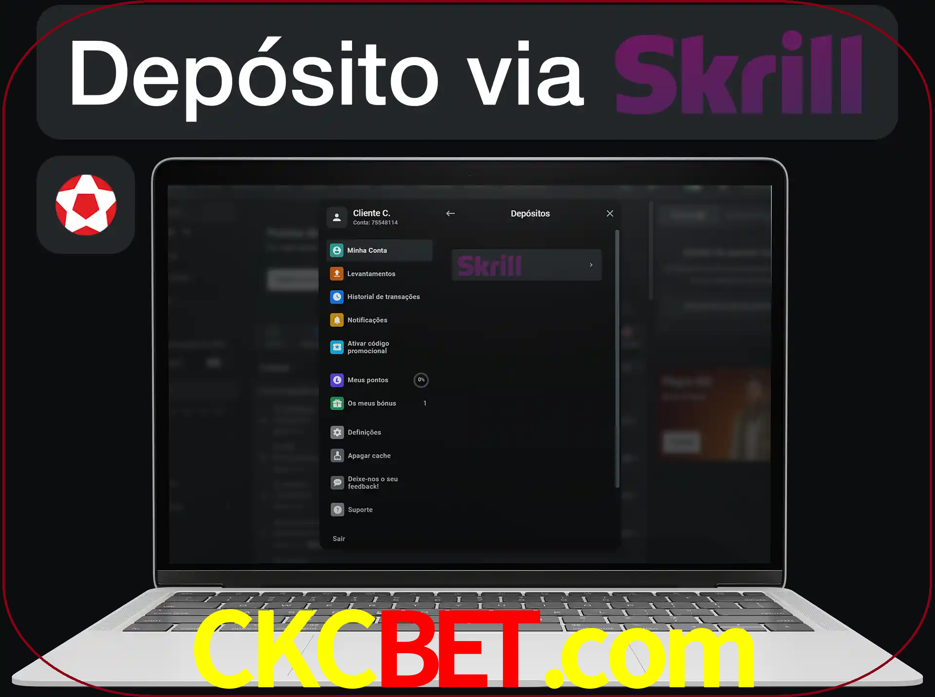 Fazer depósitos com Skrill.